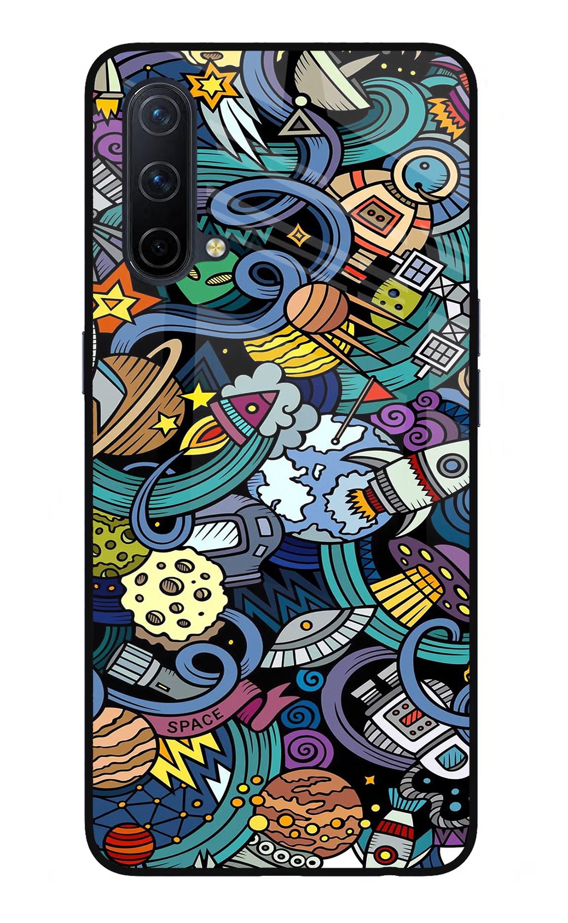 Space Abstract Oneplus Nord CE 5G Glass Case Back Cover by Casekaro