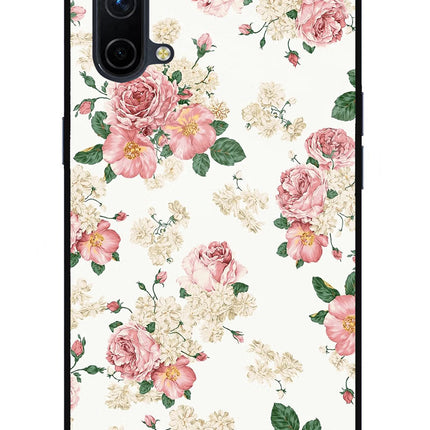Flowers Oneplus Nord CE 5G Glass Case Back Cover by Casekaro