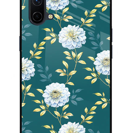 Flowers Oneplus Nord CE 5G Glass Case Back Cover by Casekaro