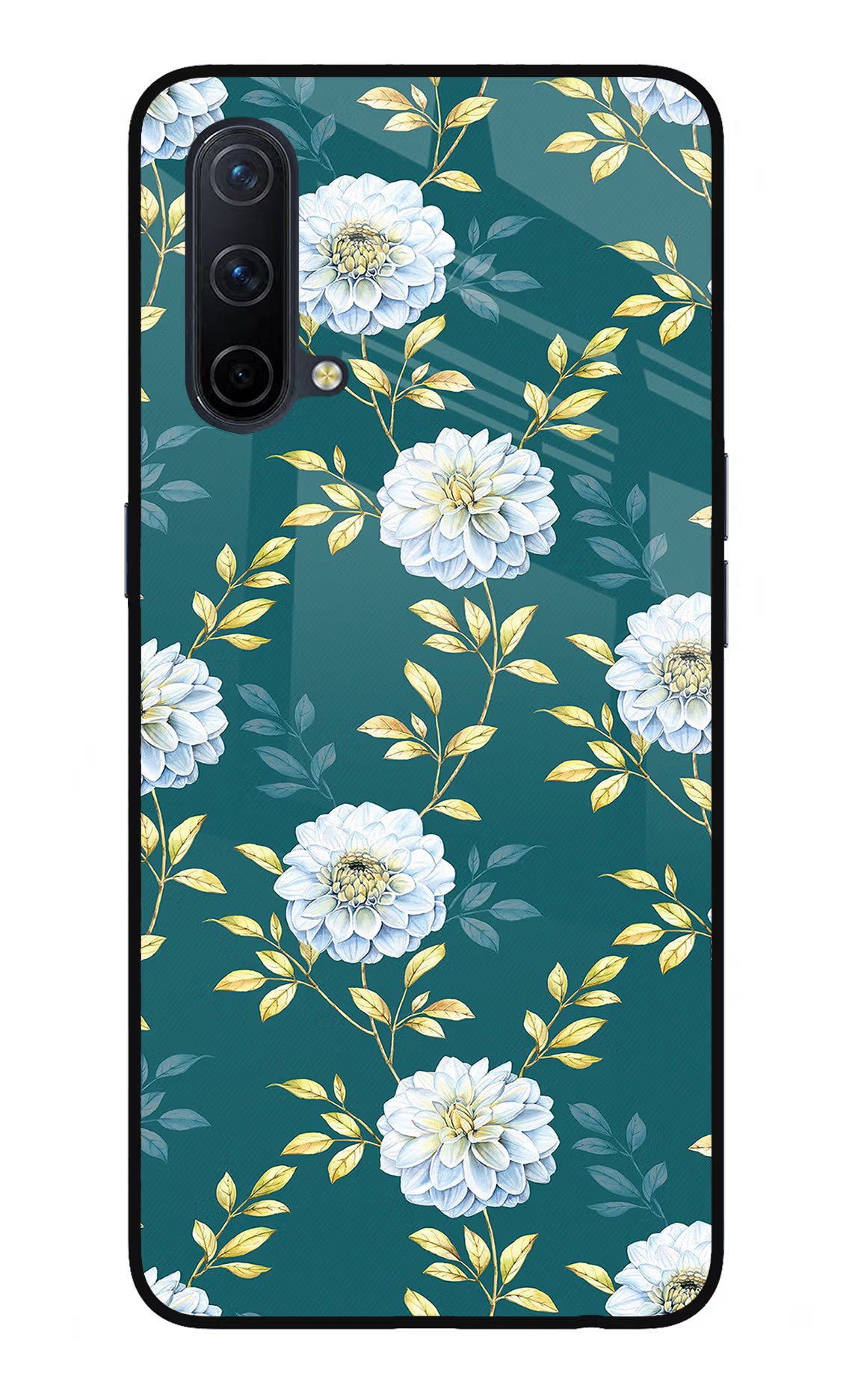 Flowers Oneplus Nord CE 5G Glass Case Back Cover by Casekaro