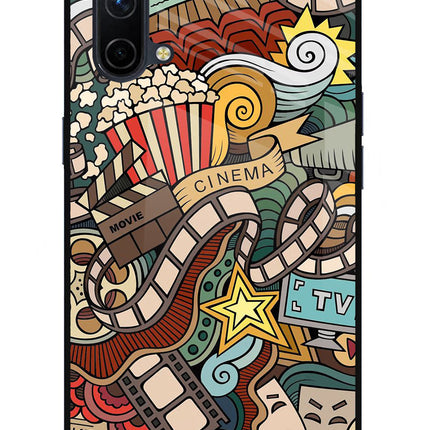 Cinema Abstract Oneplus Nord CE 5G Glass Case Back Cover by Casekaro
