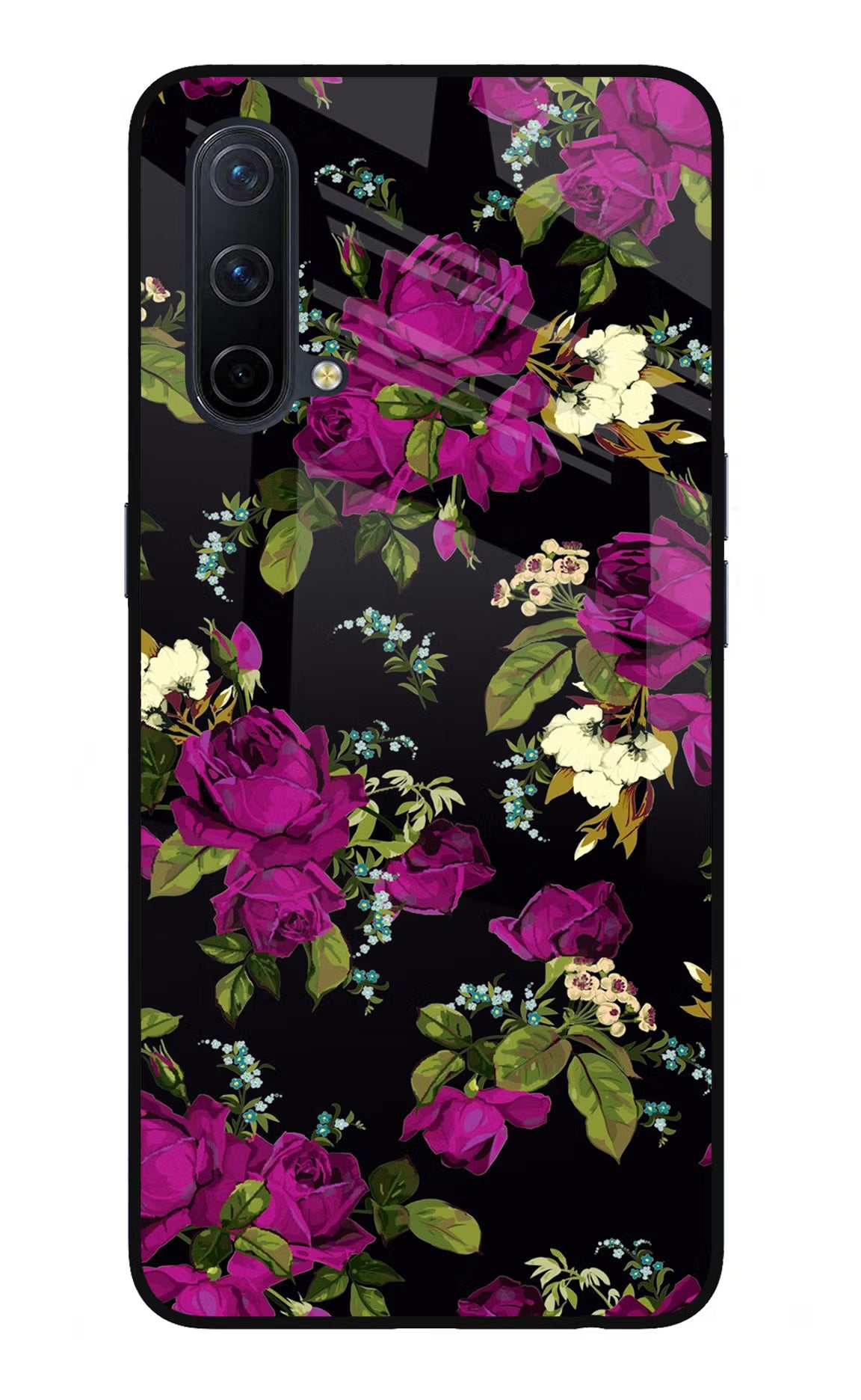 Flowers Oneplus Nord CE 5G Glass Case Back Cover by Casekaro