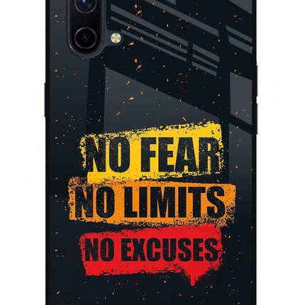 No Fear No Limits No Excuse Oneplus Nord CE 5G Glass Case Back Cover by Casekaro