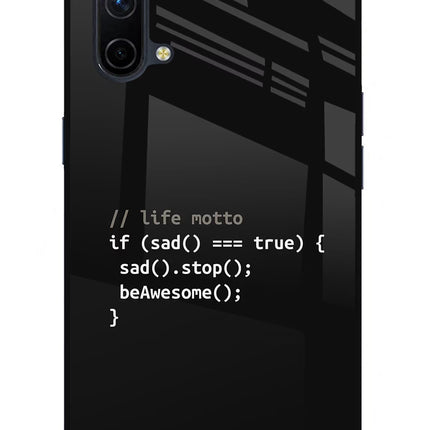 Life Motto Code Oneplus Nord CE 5G Glass Case Back Cover by Casekaro