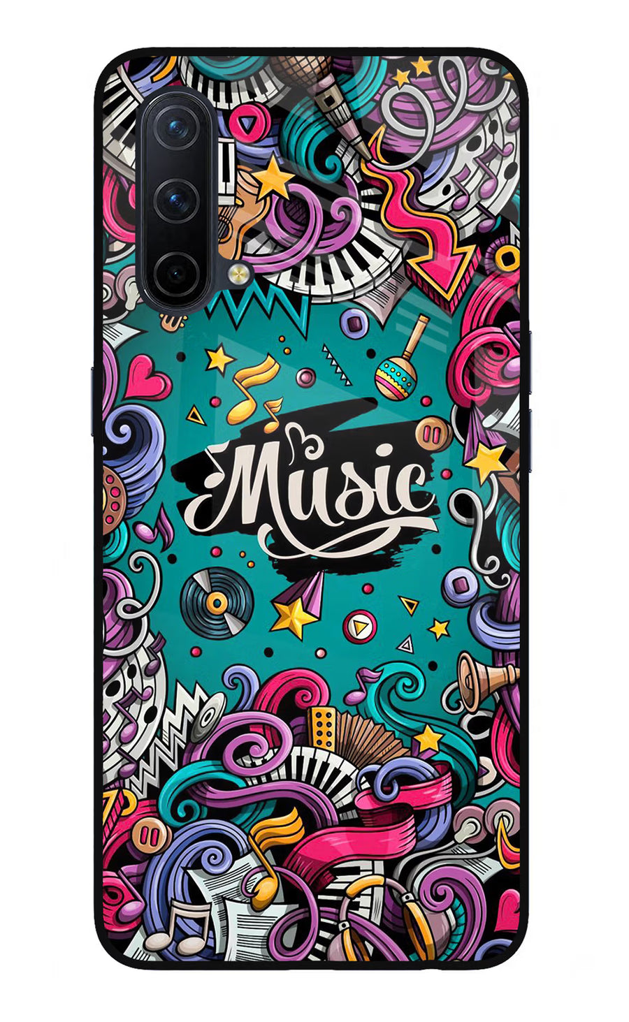 Music Graffiti Oneplus Nord CE 5G Back Cover, Glass case