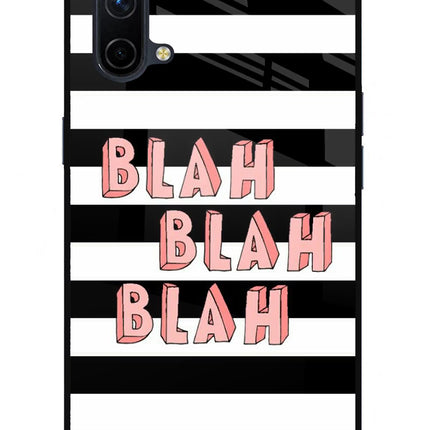 Blah Blah Blah Oneplus Nord CE 5G Glass Case Back Cover by Casekaro