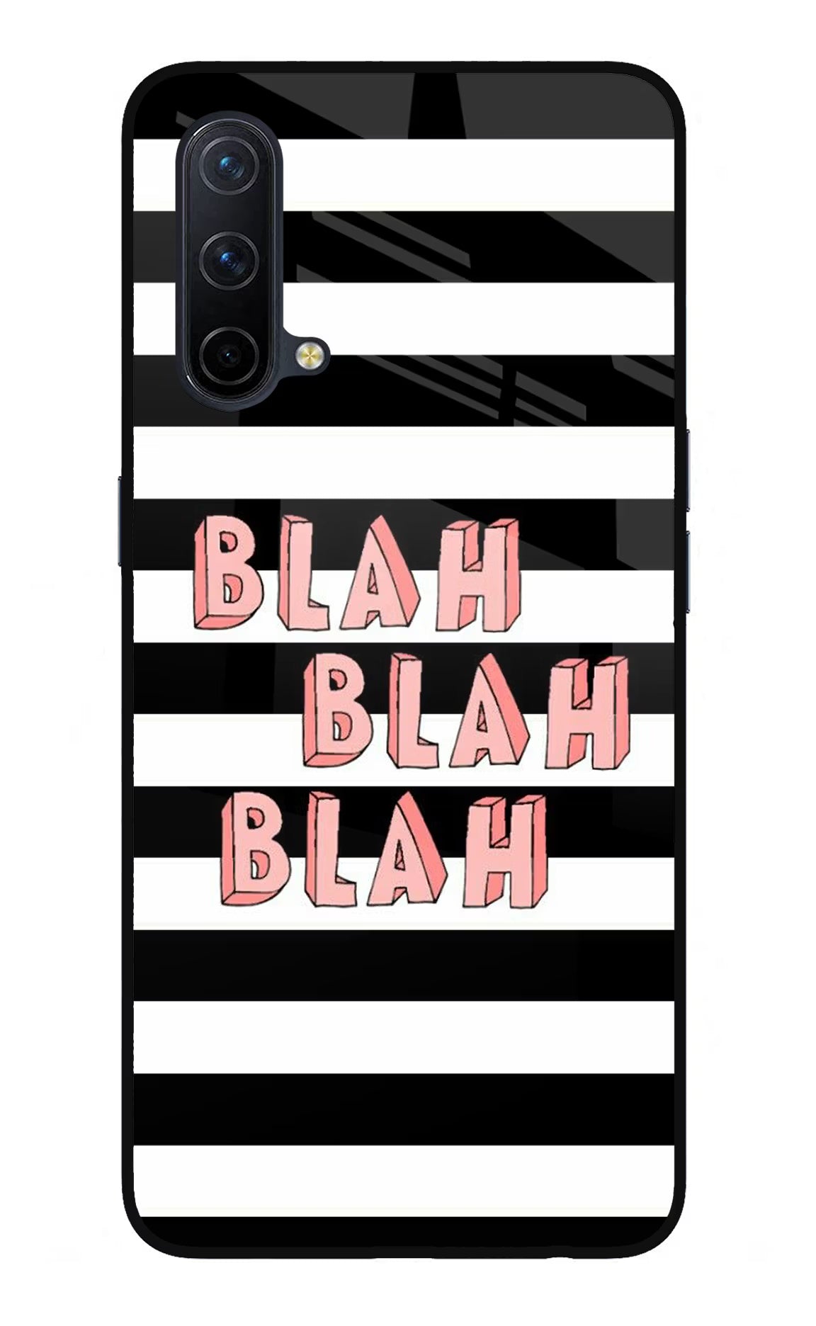 Blah Blah Blah Oneplus Nord CE 5G Glass Case Back Cover by Casekaro