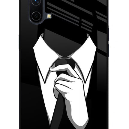 Black Tie Oneplus Nord CE 5G Glass Case Back Cover by Casekaro