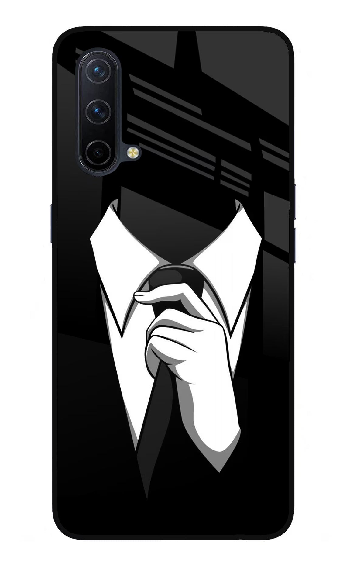 Black Tie Oneplus Nord CE 5G Glass Case Back Cover by Casekaro