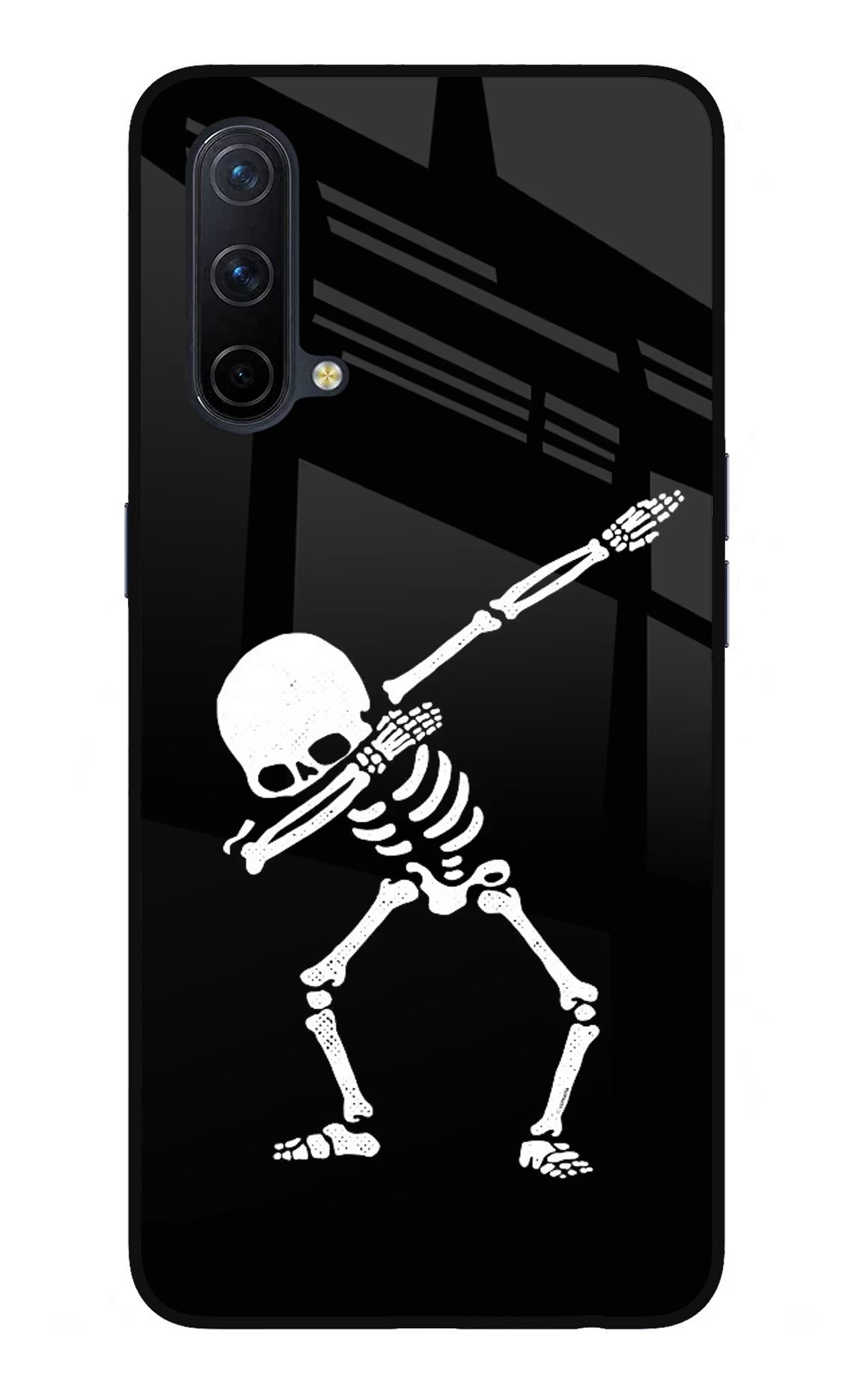 Dabbing Skeleton Art Oneplus Nord CE 5G Glass Case Back Cover by Casekaro