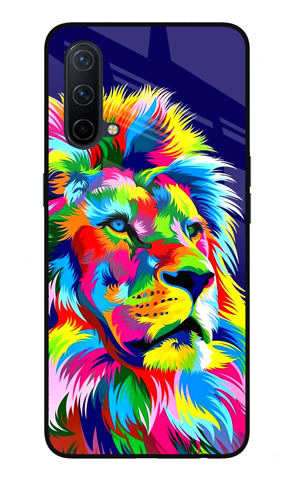 Vector Art Lion Oneplus Nord CE 5G Glass Case Back Cover by Casekaro
