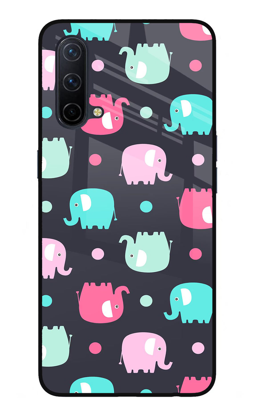 Elephants Oneplus Nord CE 5G Back Cover, Glass case