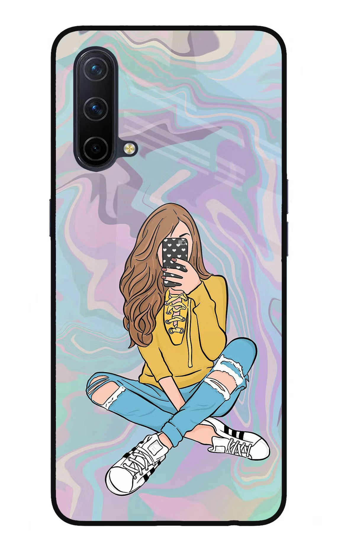 Selfie Girl Oneplus Nord CE 5G Glass Case Back Cover by Casekaro