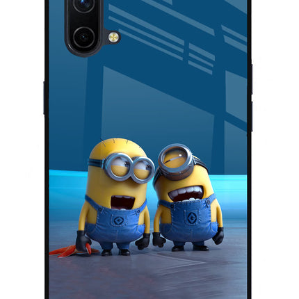 Minion Laughing Oneplus Nord CE 5G Glass Case Back Cover by Casekaro