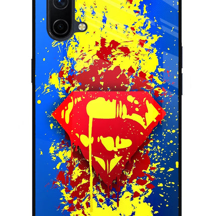 Superman logo Oneplus Nord CE 5G Glass Case Back Cover by Casekaro