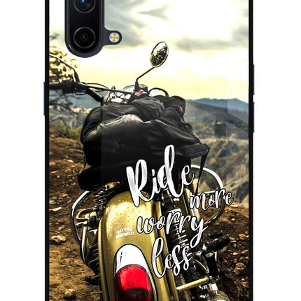 Ride More Worry Less Oneplus Nord CE 5G Glass Case Back Cover by Casekaro