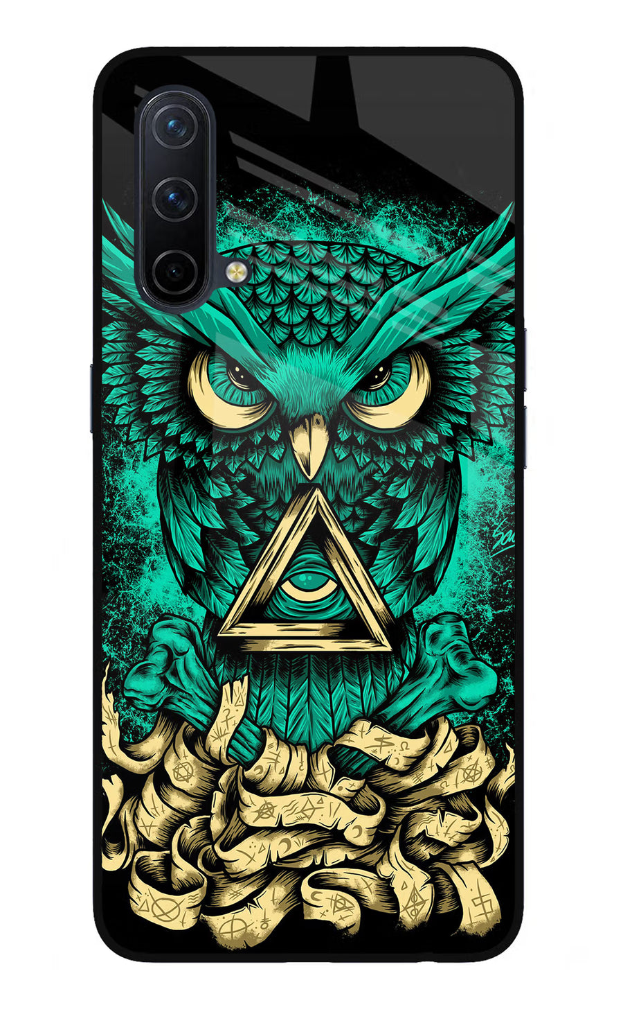 Green Owl Oneplus Nord CE 5G Back Cover, Glass case