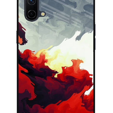 Fire Cloud Oneplus Nord CE 5G Glass Case Back Cover by Casekaro