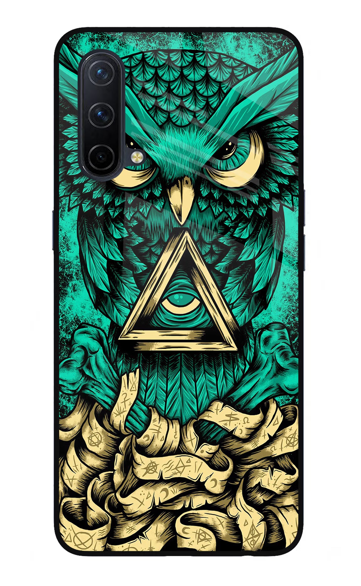 Green Owl Oneplus Nord CE 5G Glass Case Back Cover by Casekaro