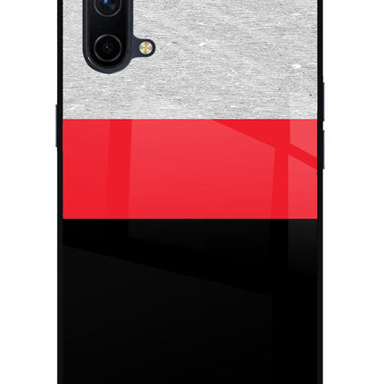 Tri Color Pattern Oneplus Nord CE 5G Glass Case Back Cover by Casekaro