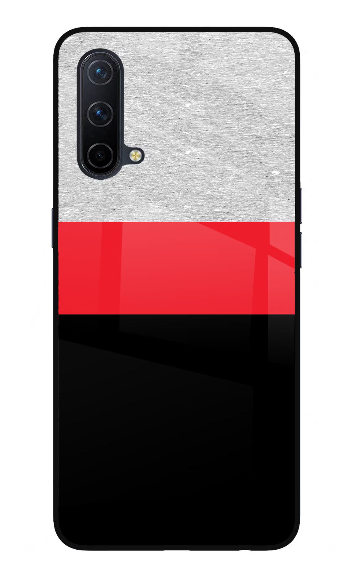 Tri Color Pattern Oneplus Nord CE 5G Glass Case Back Cover by Casekaro