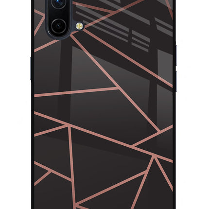 Geometric Pattern Oneplus Nord CE 5G Glass Case Back Cover by Casekaro