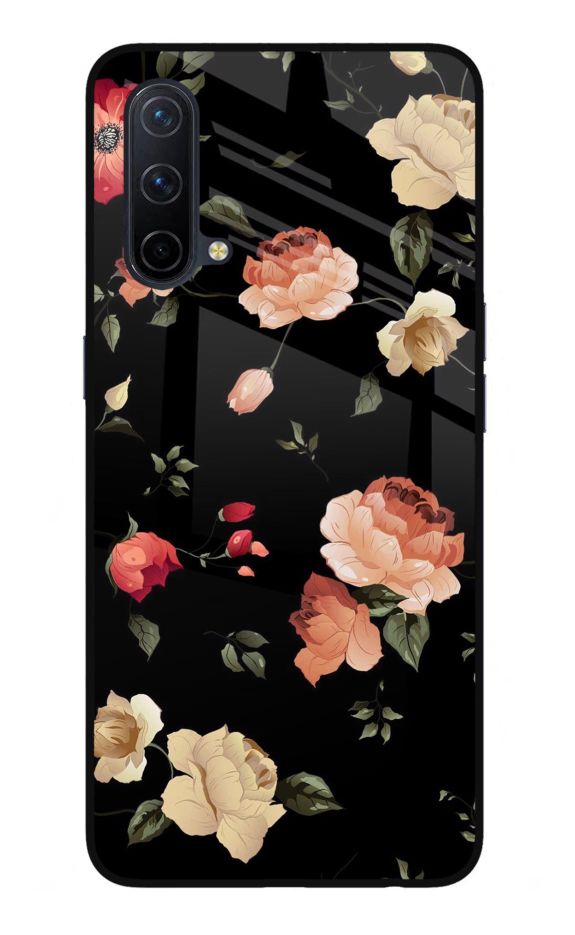 Flowers Oneplus Nord CE 5G Glass Case Back Cover by Casekaro