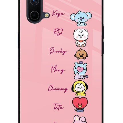 BTS names Oneplus Nord CE 5G Glass Case Back Cover by Casekaro