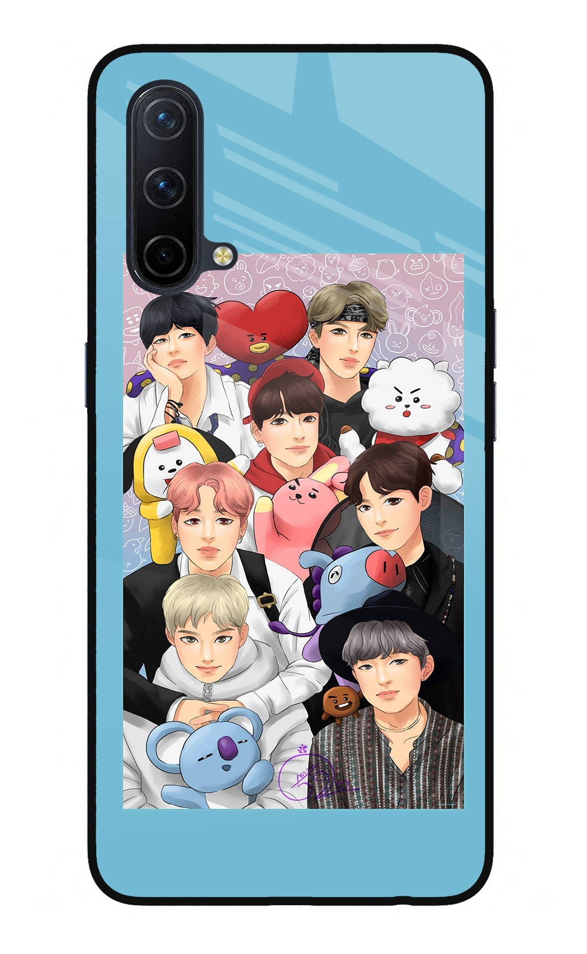 BTS with animals Oneplus Nord CE 5G Glass Case