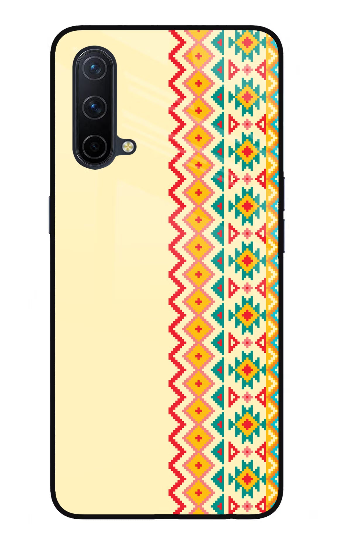 Ethnic Seamless Oneplus Nord CE 5G Glass Case Back Cover by Casekaro
