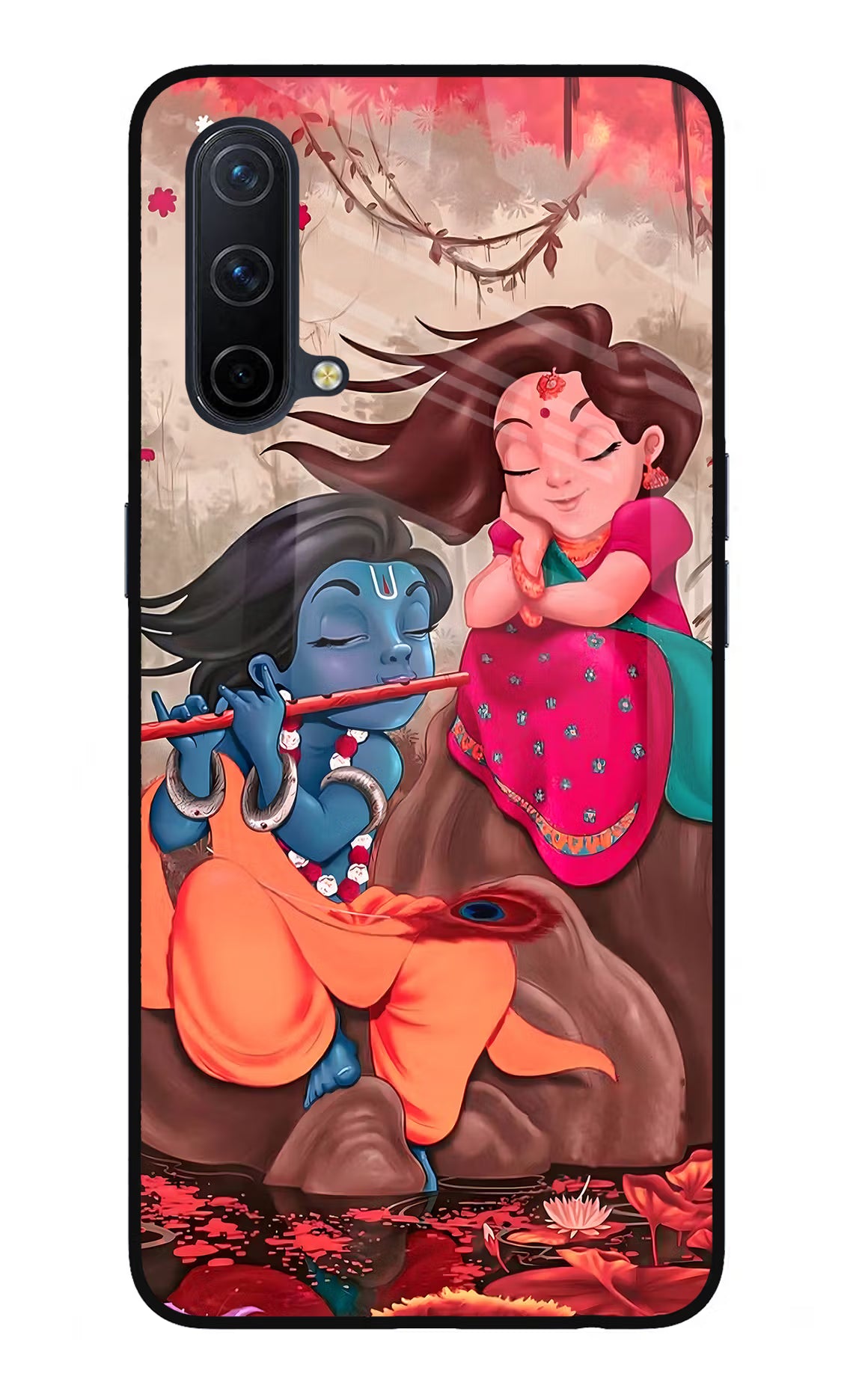 Radhe Krishna Oneplus Nord CE 5G Glass Case Back Cover by Casekaro
