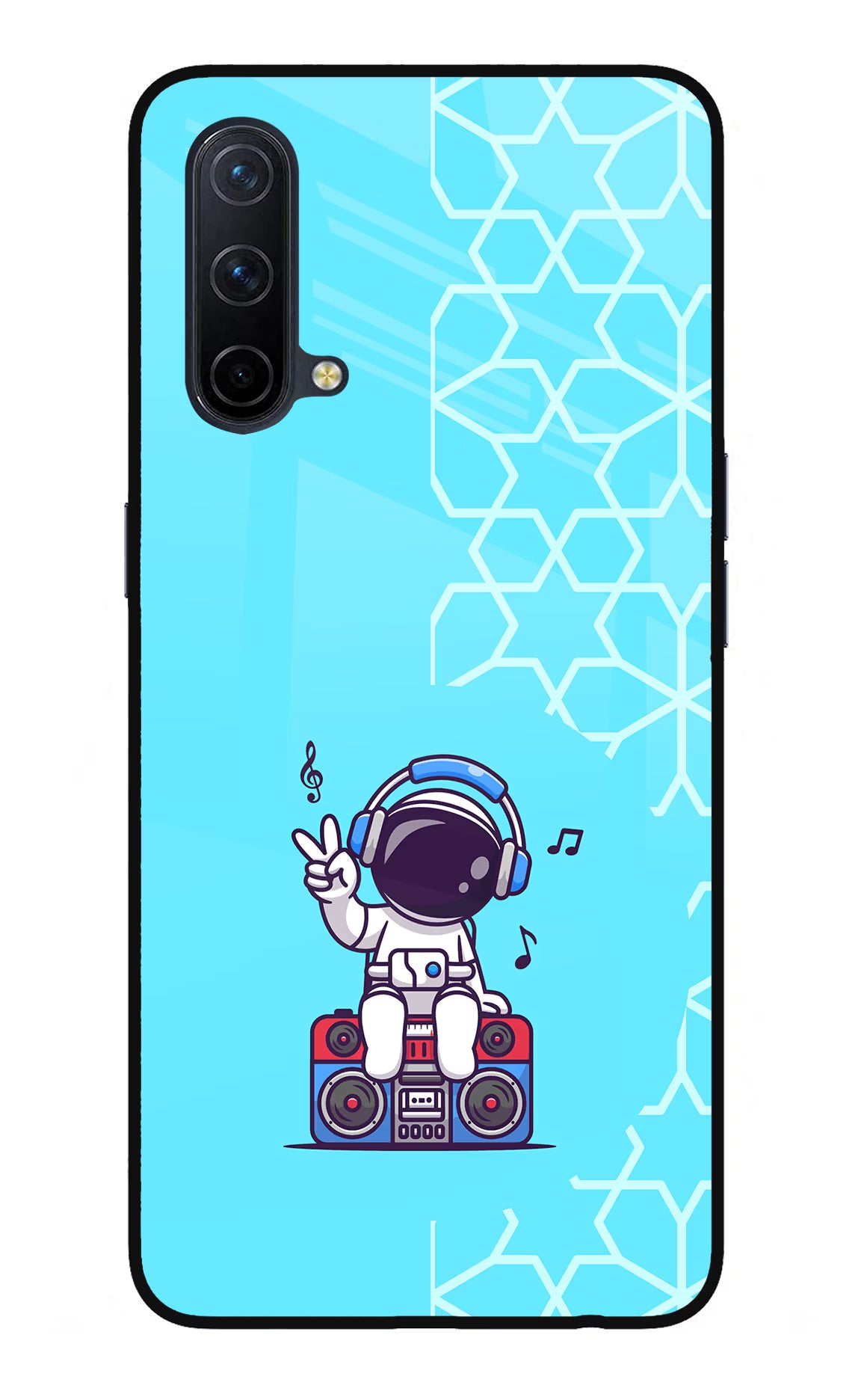 Cute Astronaut Chilling Oneplus Nord CE 5G Glass Case Back Cover by Casekaro