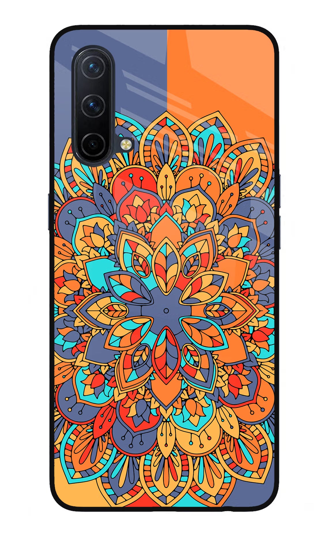 Color Mandala Oneplus Nord CE 5G Glass Case Back Cover by Casekaro