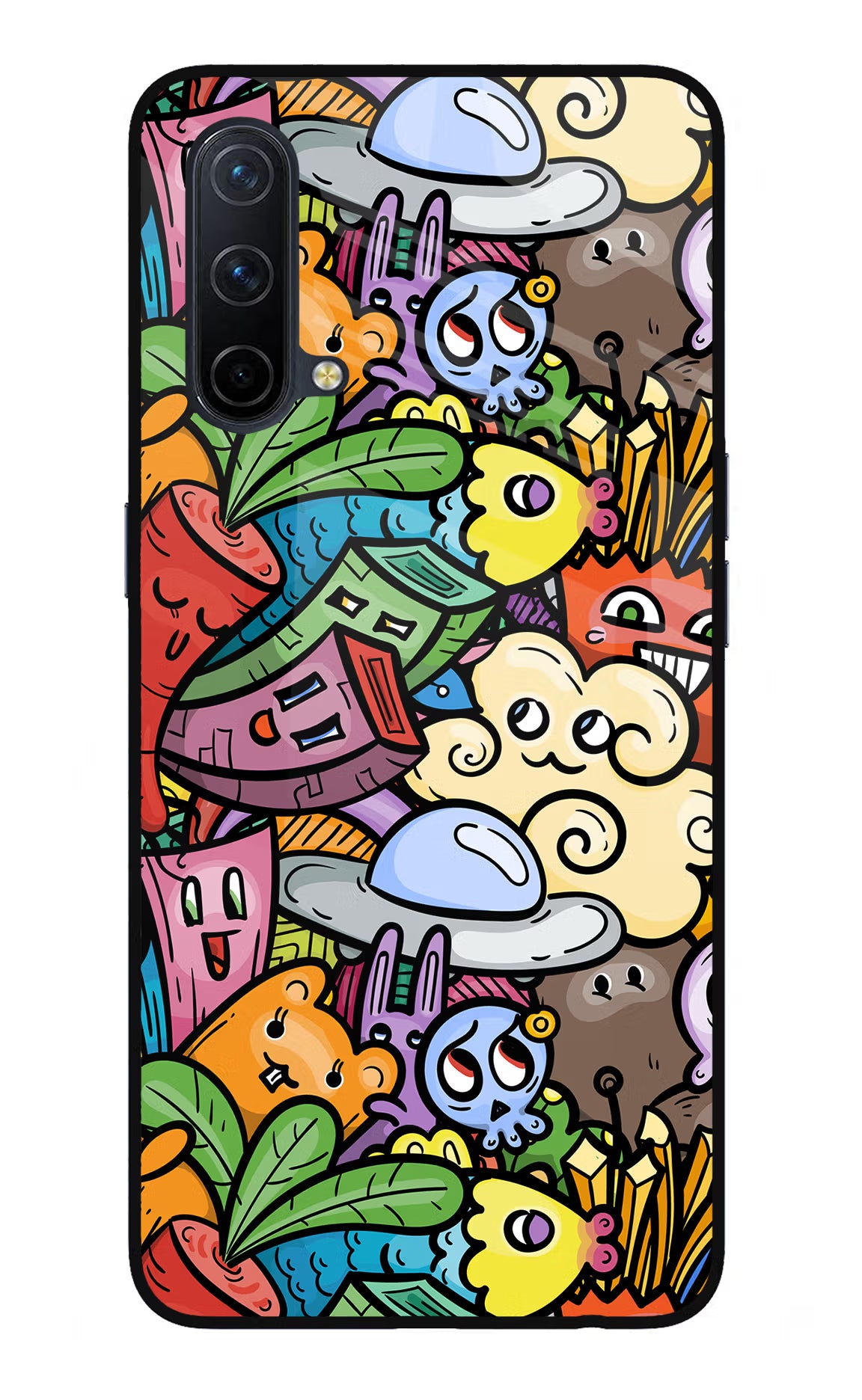 Veggie Doodle Oneplus Nord CE 5G Glass Case Back Cover by Casekaro
