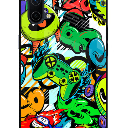 Game Doodle Oneplus Nord CE 5G Glass Case Back Cover by Casekaro