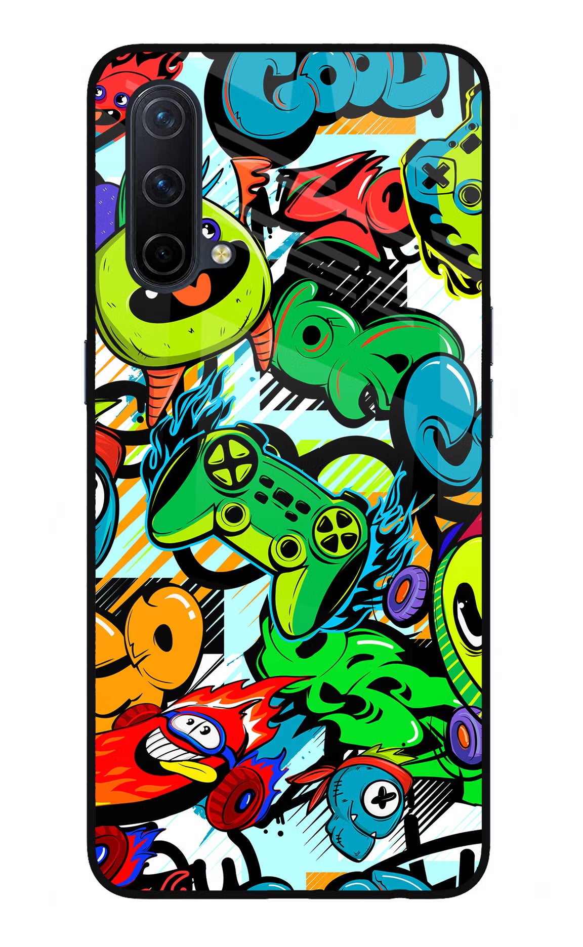 Game Doodle Oneplus Nord CE 5G Glass Case Back Cover by Casekaro