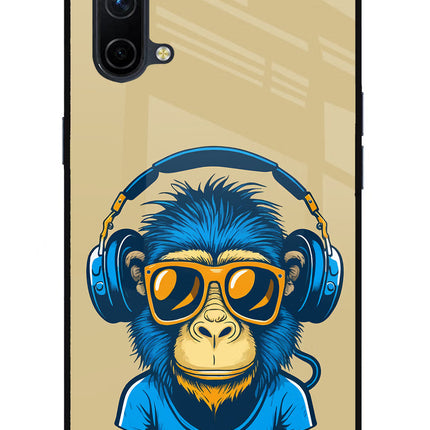 Monkey Headphone Oneplus Nord CE 5G Glass Case Back Cover by Casekaro