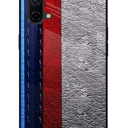 BMW Stripes Oneplus Nord CE 5G Glass Case Back Cover by Casekaro