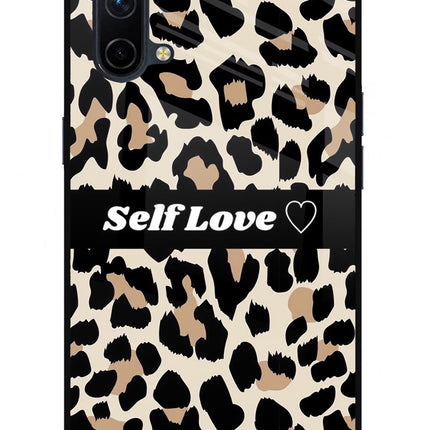 Leopard Print Self Love Oneplus Nord CE 5G Glass Case Back Cover by Casekaro