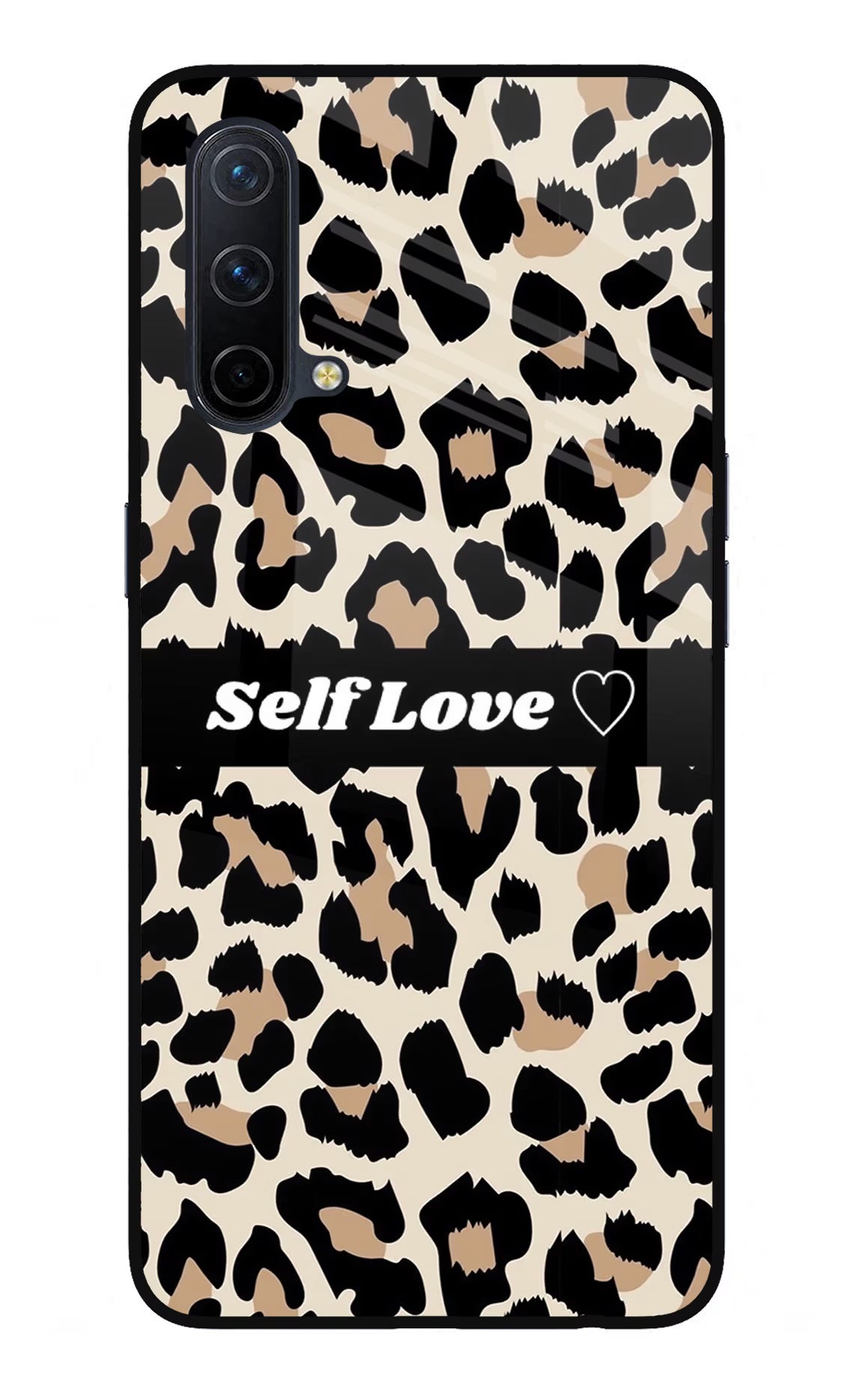 Leopard Print Self Love Oneplus Nord CE 5G Glass Case Back Cover by Casekaro