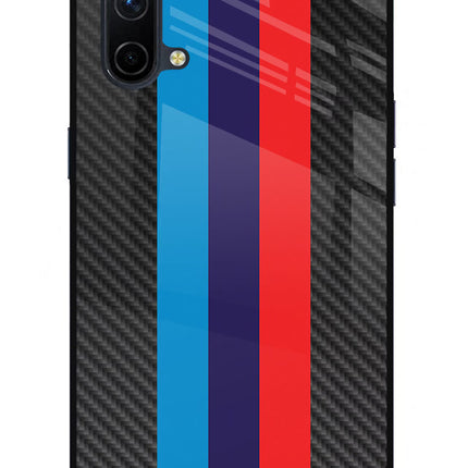 BMW Stripes Pattern Oneplus Nord CE 5G Glass Case Back Cover by Casekaro