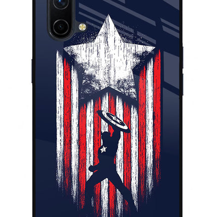 Captain America Marvel Art Oneplus Nord CE 5G Glass Case Back Cover by Casekaro