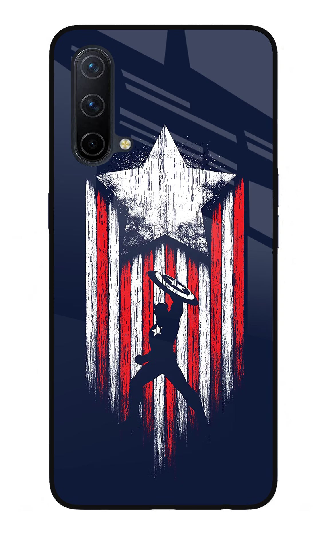 Captain America Marvel Art Oneplus Nord CE 5G Glass Case Back Cover by Casekaro