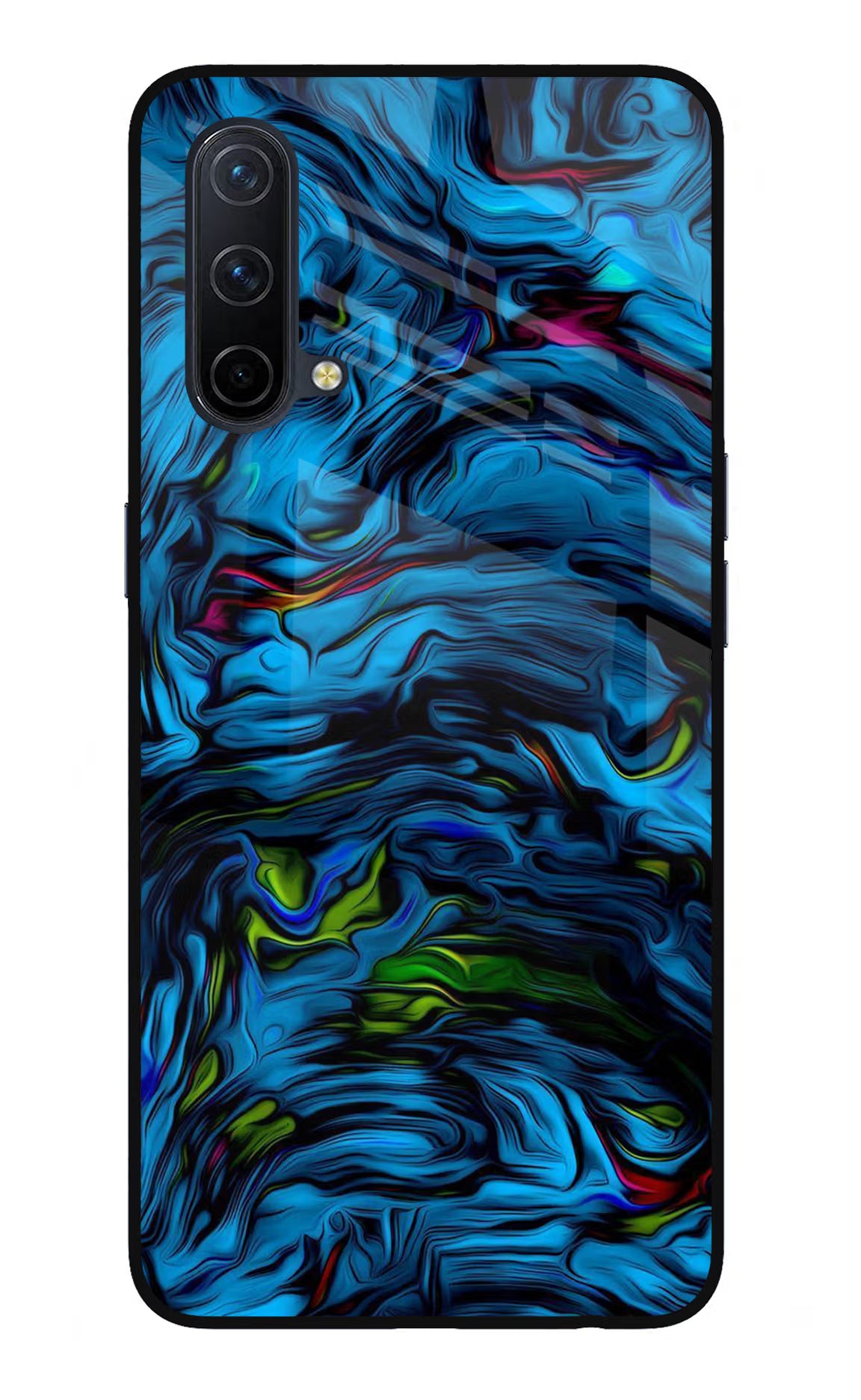 Dark Blue Abstract Oneplus Nord CE 5G Glass Case Back Cover by Casekaro