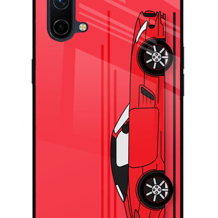 Red Velocity Oneplus Nord CE 5G Glass Case Back Cover by Casekaro