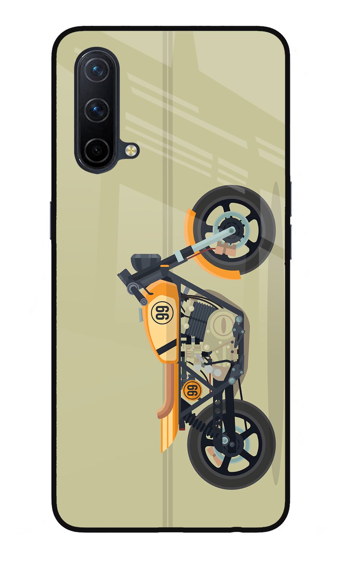Vertical Speedster Oneplus Nord CE 5G Glass Case Back Cover by Casekaro