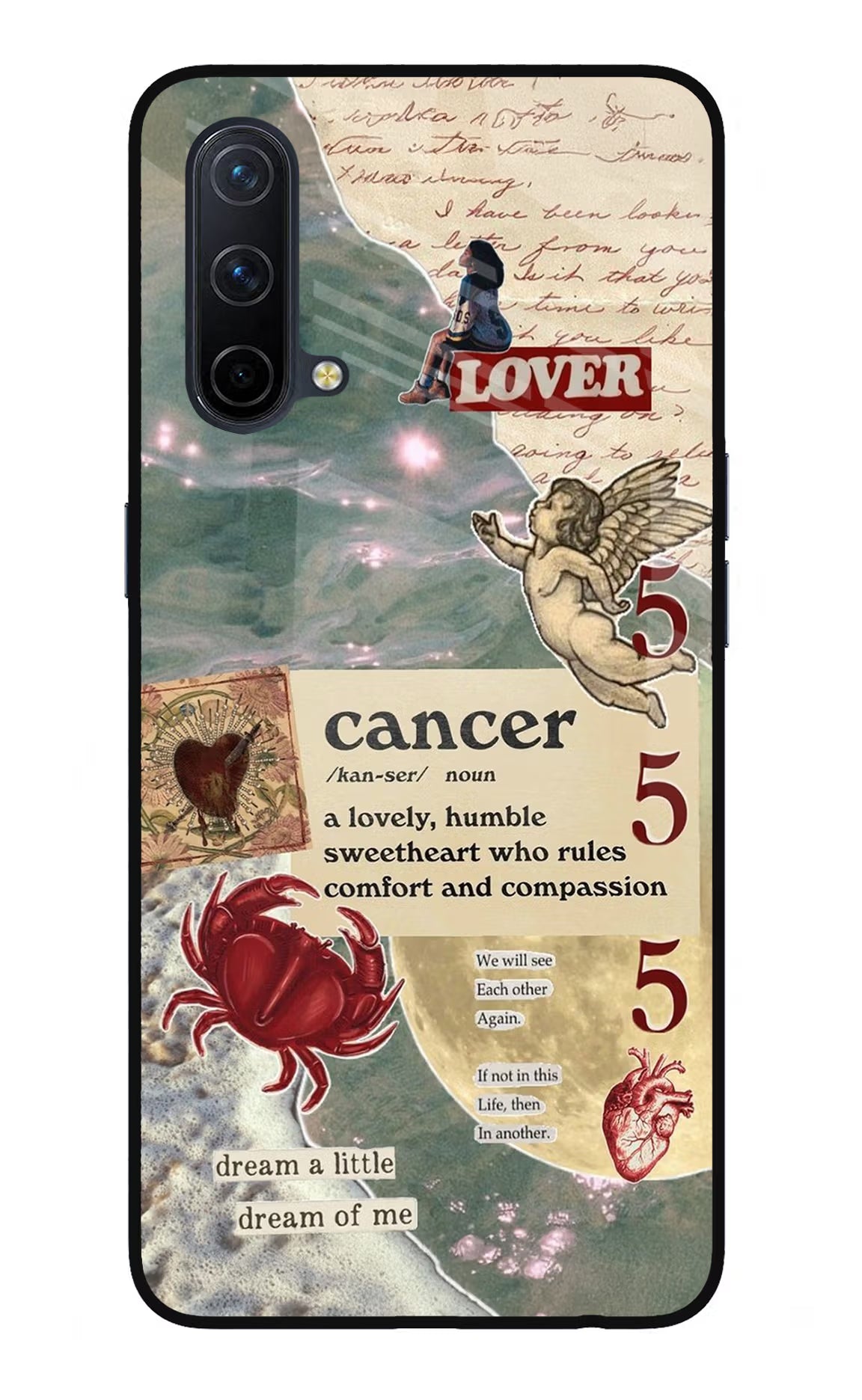Cancer Zodiac Oneplus Nord CE 5G Glass Case Back Cover by Casekaro