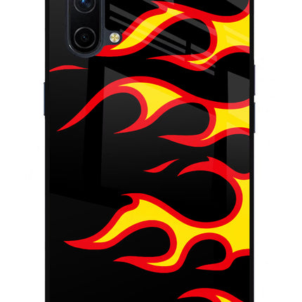 Side Sweep Flames Oneplus Nord CE 5G Glass Case