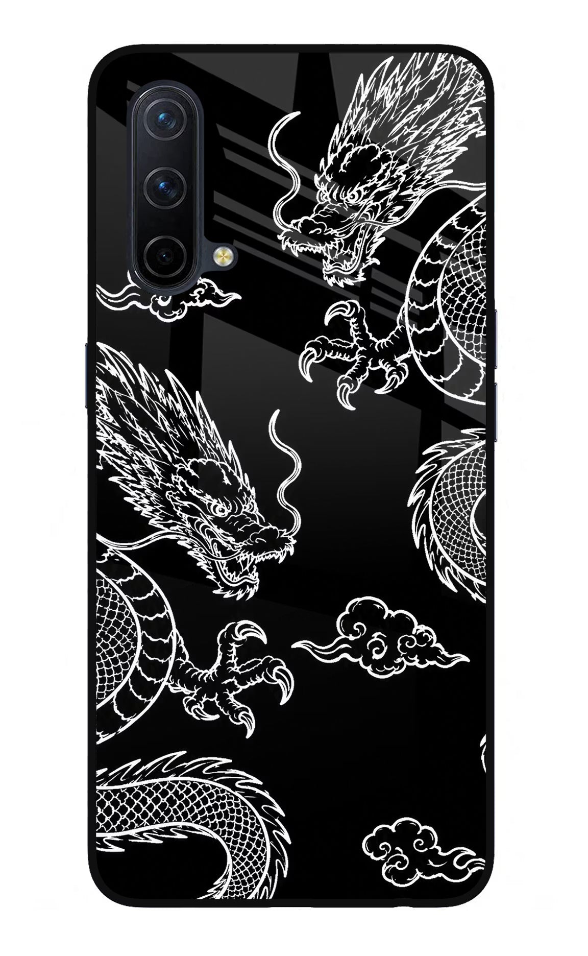 Twin Dragons Oneplus Nord CE 5G Glass Case Back Cover by Casekaro