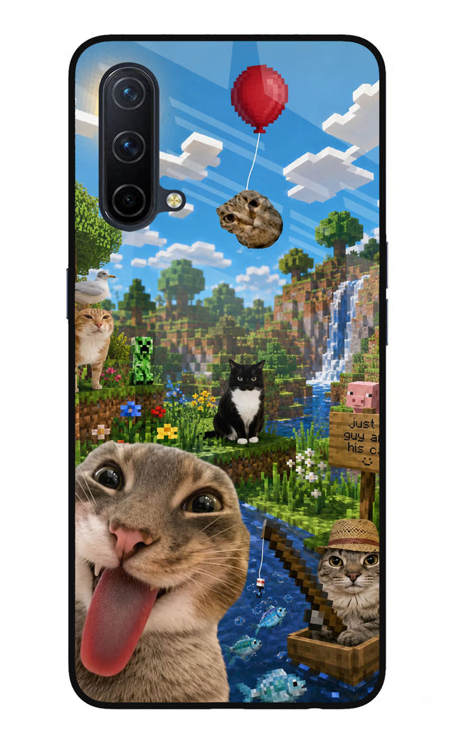 Minecraft Cat Chaos Oneplus Nord CE 5G Glass Case